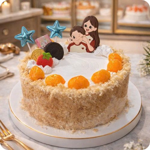 MẪU BÁNH KEM BÔNG LAN TRỨNG MUỐI CẶP ĐÔI